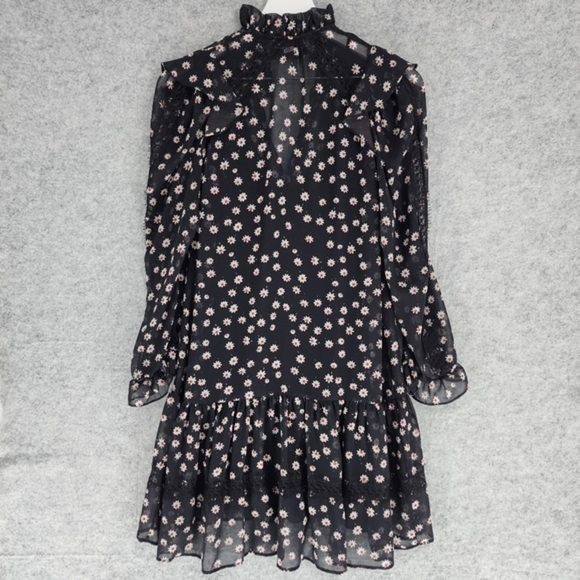 Kooples x Sport Long Sleeve Mini Floral Black Dress - Picture 4 of 9